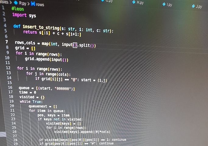Image of source code written by one of Burnside's Programming Club members at the contest.